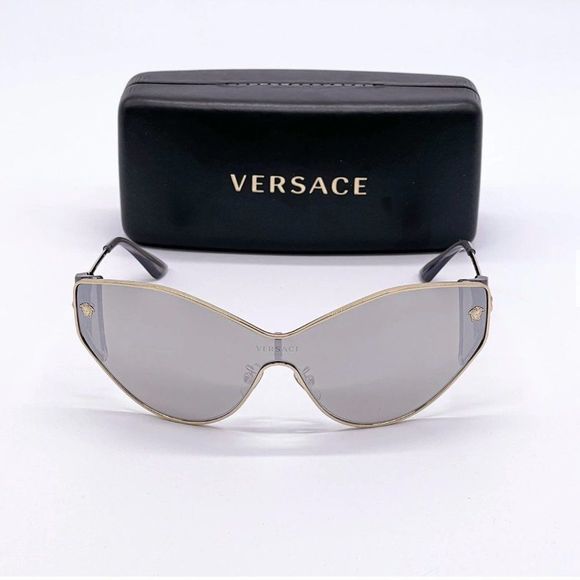 New Versace Women\'s Silver Sunglasses with box main image 7